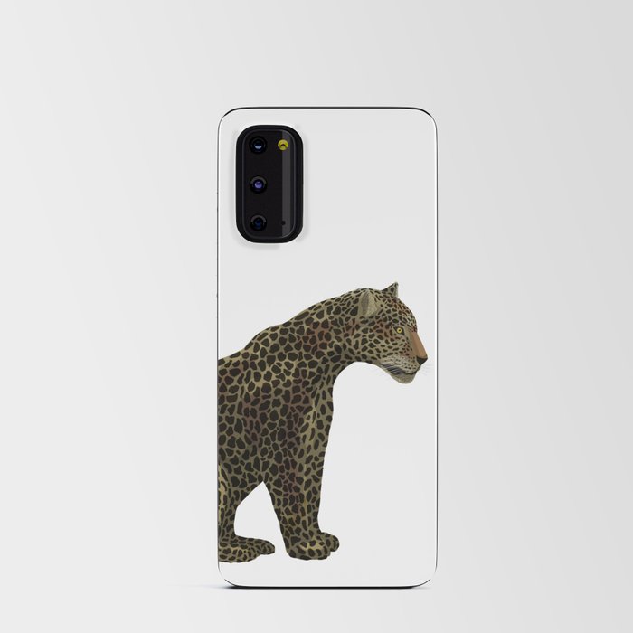  digital painting of a leopard in shades of brown Android Card Case