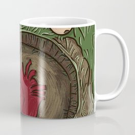 Dig a Hole - Green and Red, Heartache Illustration  Coffee Mug
