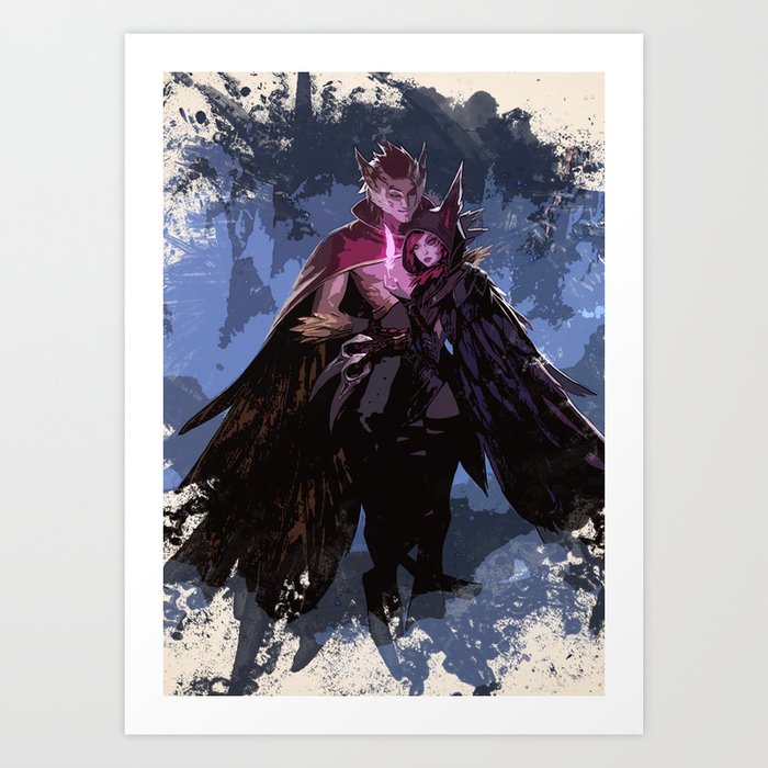 League Of Legends Rakan And Xayah Art Print By Naumovski