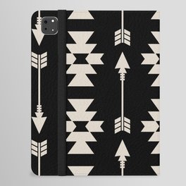Southwestern Arrow Pattern 252 Black and Linen White iPad Folio Case