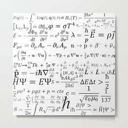 Physics equations and formulas Metal Print | Einstein, Darkenergy, Electromagnetism, Thermodynamics, Waves, Newton, Atoms, Particles, Classicalphysics, Drawing 