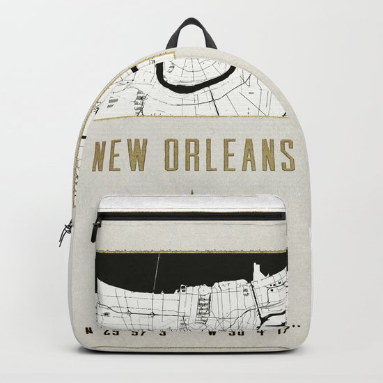 New Orleans - Vintage Map and Location Backpack
