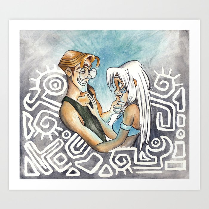 Atlantis: Milo and Kida Art Print by Jordyne Bird Art | Society6