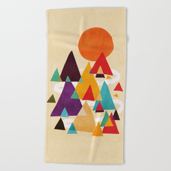 Let's visit the mountains Beach Towel