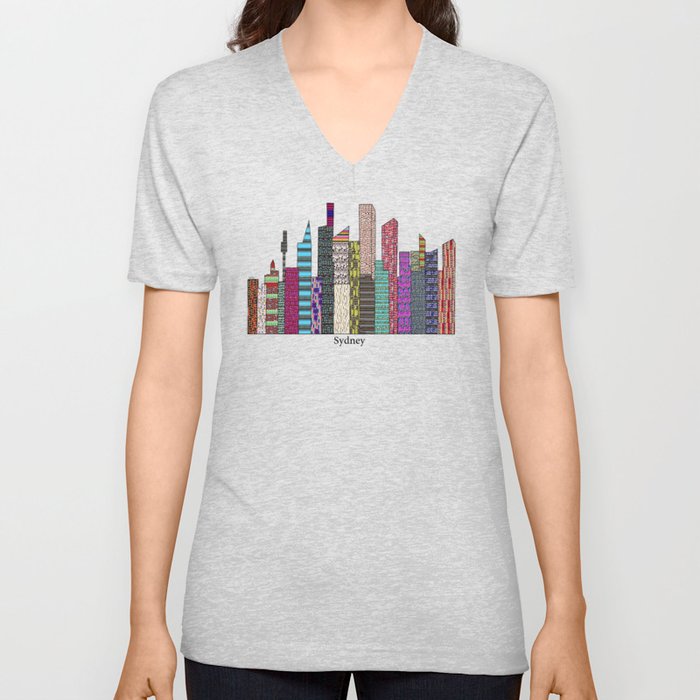 Sydney skyline V Neck T Shirt