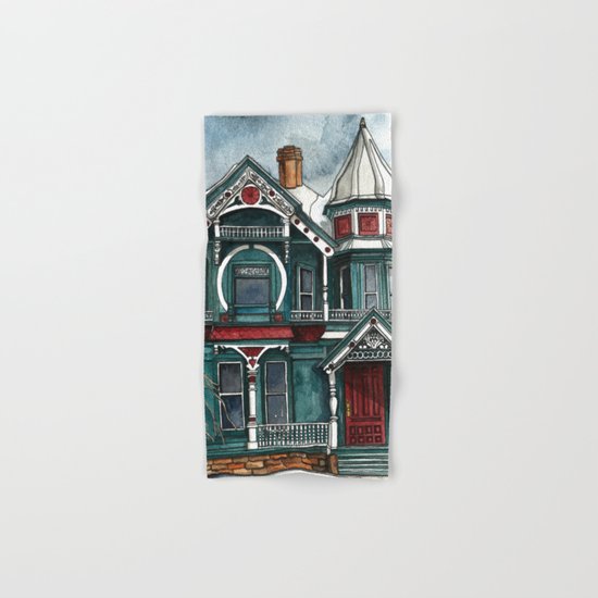 Blue House on a Grey Day Hand & Bath Towel