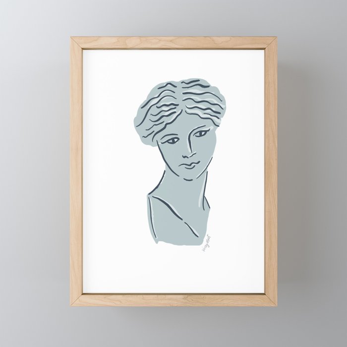Goddess Aphrodite Greek Sculpture Framed Mini Art Print