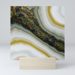 Navy and Gold Abstract Mini Art Print