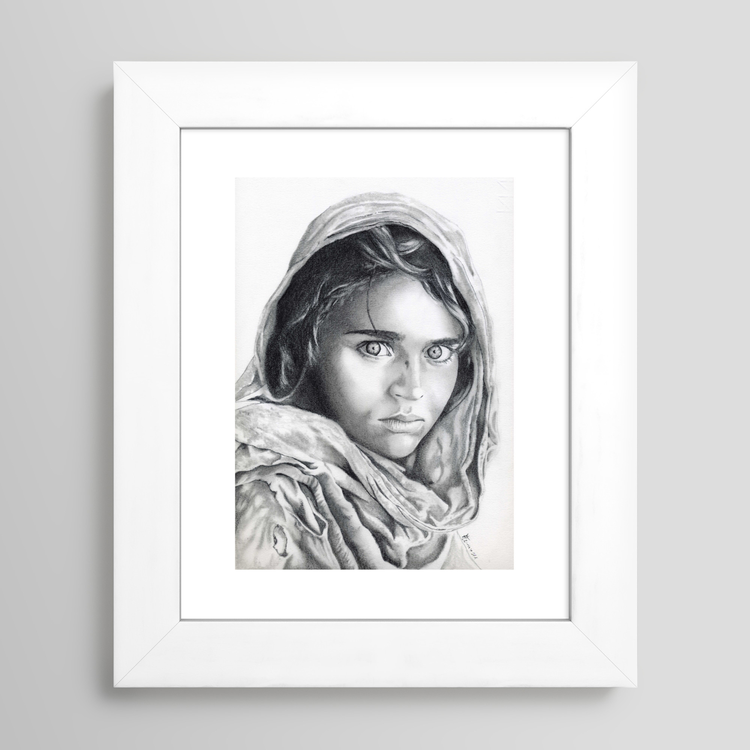 Framed Steve McCurry Afghan Girl Wall Art Poster 47 36 24 16 Inches 
