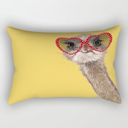 Fashion Hipster Ostrich in Yellow Rectangular Pillow