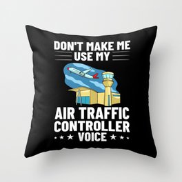Air Traffic Controller Flight Director Tower Throw Pillow