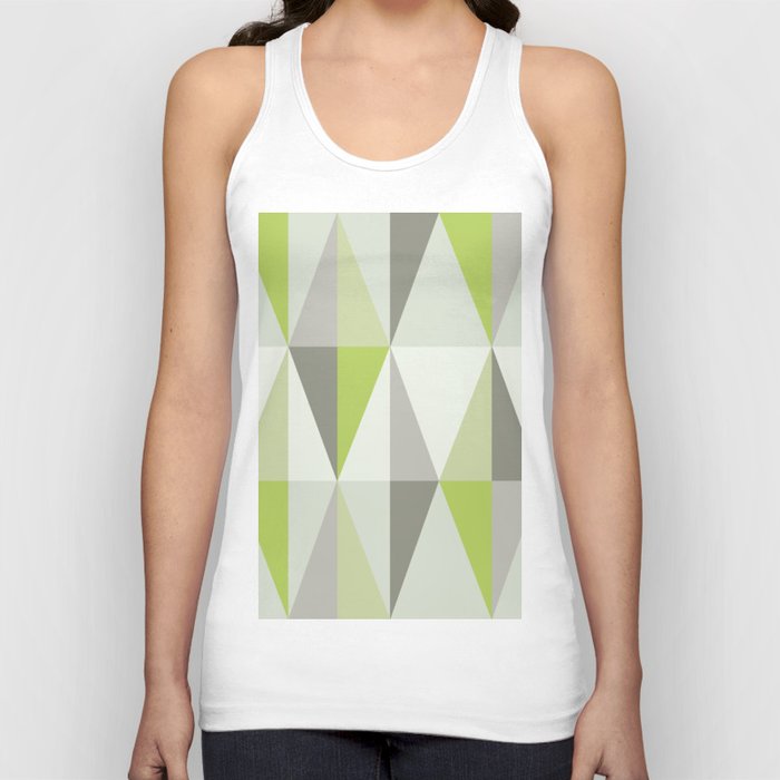 MidCentury Modern Triangles Chartreuse Tank Top