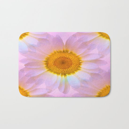 Pink Iridescent Floral Abstract Bath Mat