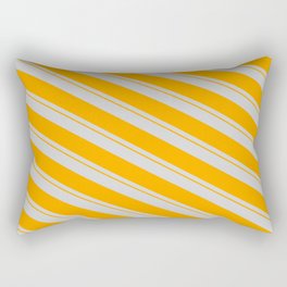 [ Thumbnail: Light Gray & Orange Colored Lines Pattern Rectangular Pillow ]