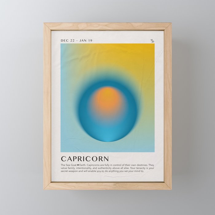 Capricorn Astrology Zodiac Aura Gradient Art Print Framed Mini Art Print
