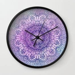 big beauty mandala in pale blues Wall Clock | Mpzstudio, Yoga Mat, Watercolor, Abstract, Graphicdesign, Pink, Texture, Flower, Mandala, Pale 