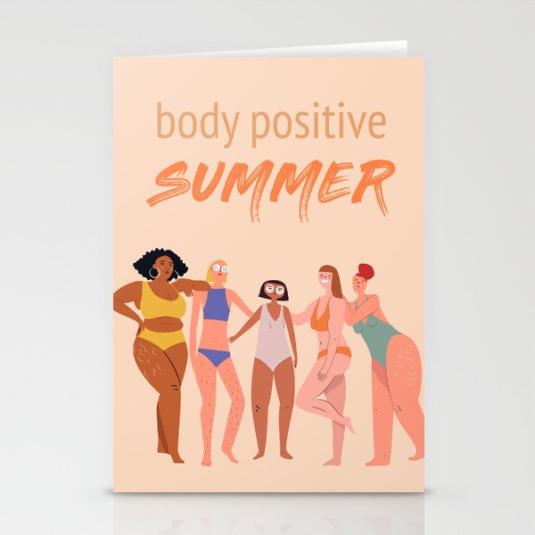Body Positive Summer Girls Stationery Cards
