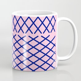 Pink and Blue Cross-Hatch Patch Pattern Mug