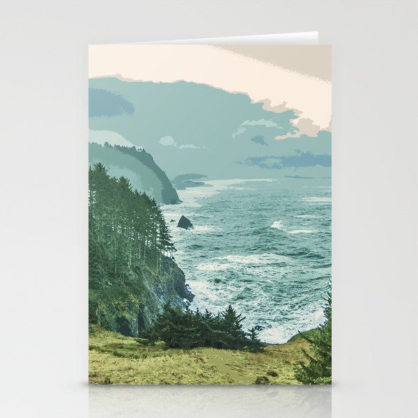 Oregon Coast Sunrise in Simplified Color Stationery Cards