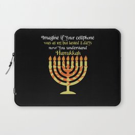 Imagine Your Cellphone Hanukkah Candle Menorah Laptop Sleeve