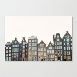 Amsterdam canal houses Dutch architecture on film - Holland Canvas Print
