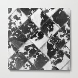 Patches of Black and White Calf Skin (Graphic Design Art, ix 2021) Metal Print