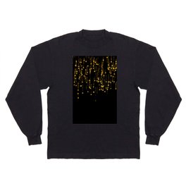 Twinkle Golden Stars -Dream- Black and Gold Long Sleeve T-shirt