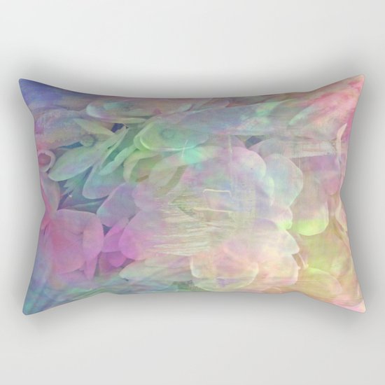 Sweet Pastel Garden Hydrangea Abstract Rectangular Pillow
