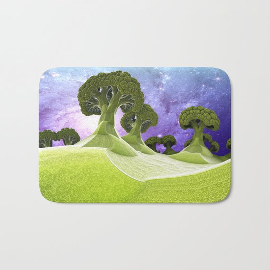 Broccoli Planet / / #fractal #fractals #3d Bath Mat