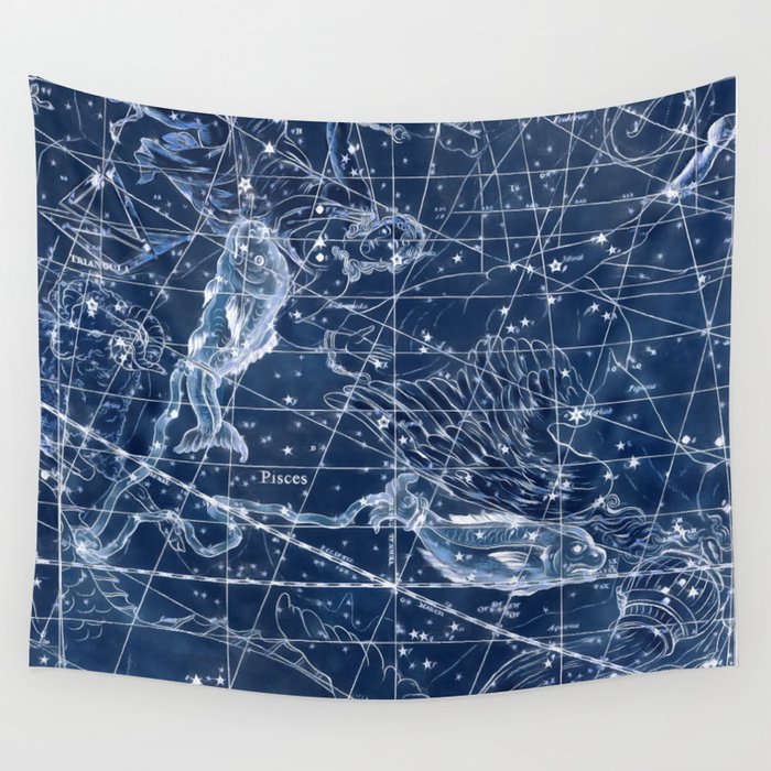 Pisces sky star map Wall Tapestry