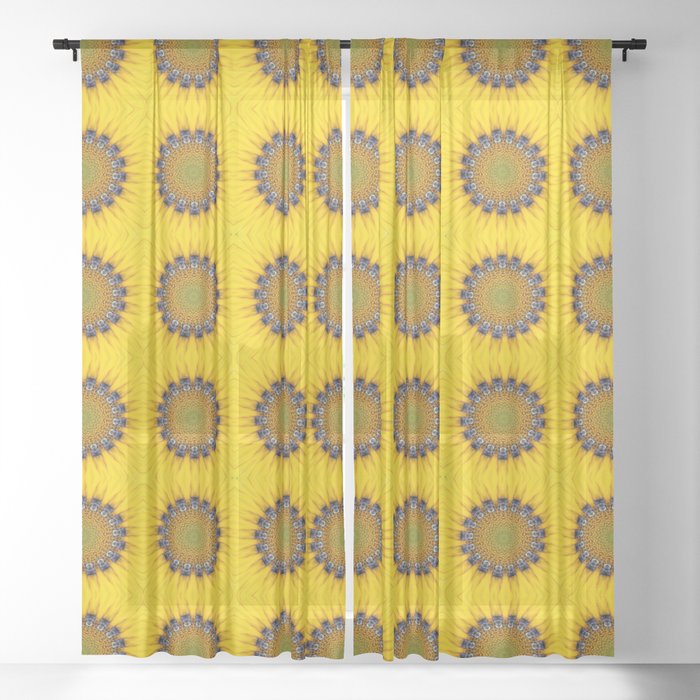 Kaleidoscope - Sunflower and Bees Sheer Curtain
