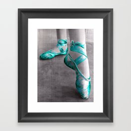 Ballet Shoe Blue Framed Art Print