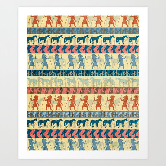 Egyptian Unicorn Pattern Art Print