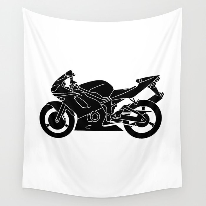 Motorcycle Silhouette. Wall Tapestry