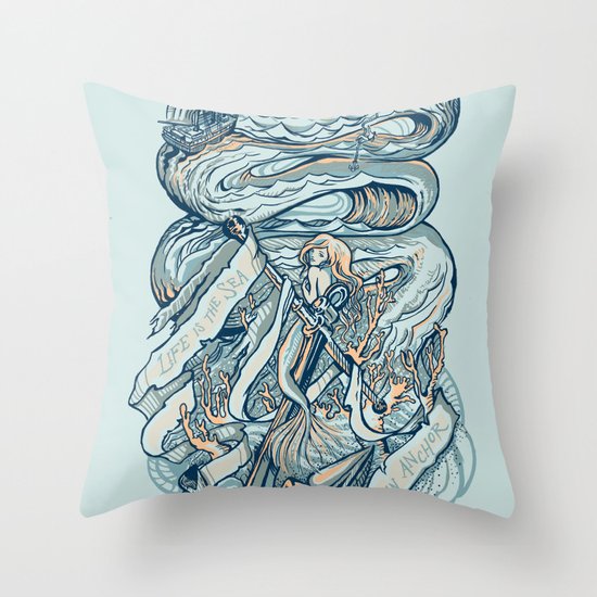 Life & Love at Sea Throw Pillow