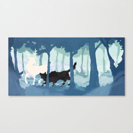 The Unlikeliest Friends (The Stag and the Wolf) Canvas Print