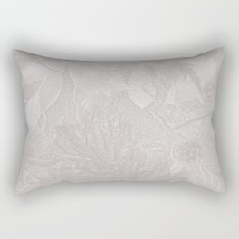 Grey abstract fall leaves design with vintage look Rectangular Pillow