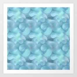 Blue Paisley Pattern Art Print