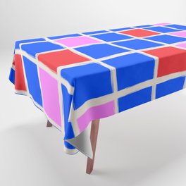 70s Retro Chequered Grid Tiles Tablecloth