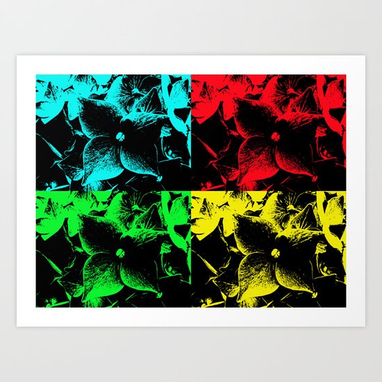 Pop Art Hydrangea flowers. Art Print