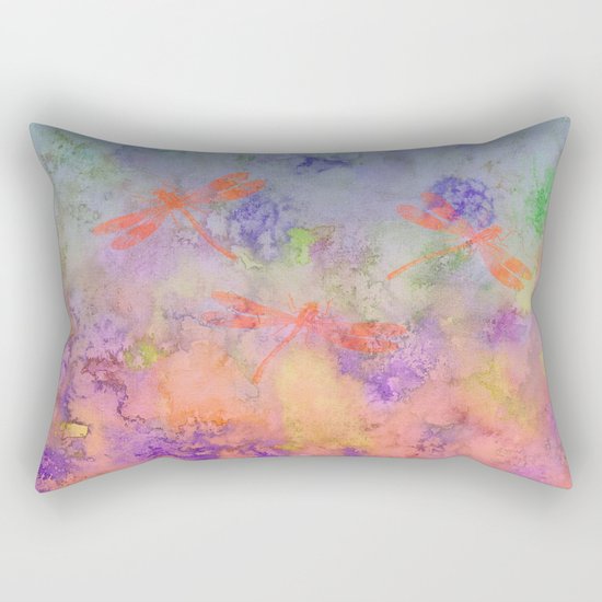 Orange Dragonflies A Rectangular Pillow
