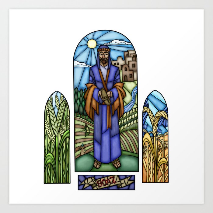 Boaz Stained Glass Art Print