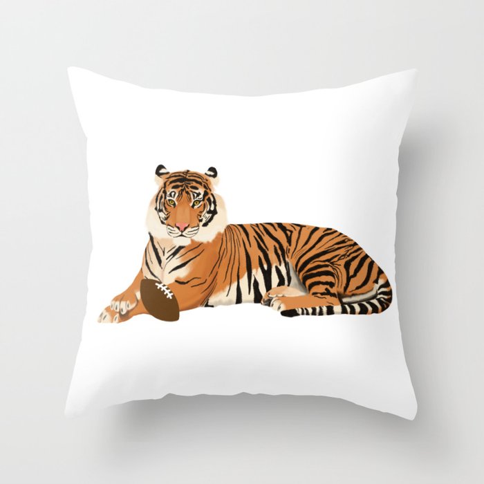Football Tiger Throw Pillow