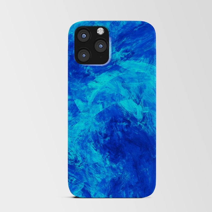 Ultra Blue Abstract Splatter Splash Marble Artwork  iPhone Card Case