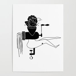 Meat grinder, Woman, Watermelon Poster