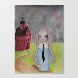 School House Rabbit Canvas Print