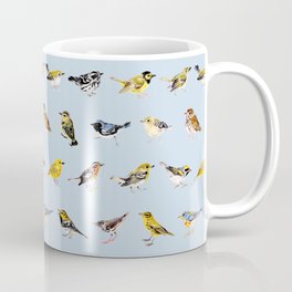 Warbler and Vireo Pattern Blue Coffee Mug