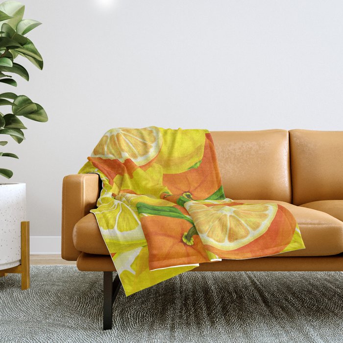 Tropical Fruits Pattern Throw Blanket