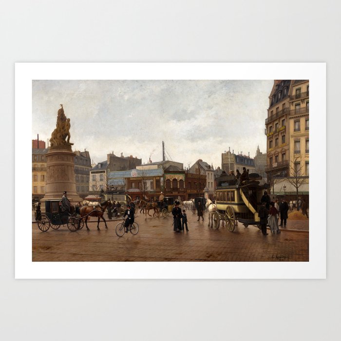 Place de Clichy, Paris, 1896 by Edmond Georges Grandjean Art Print