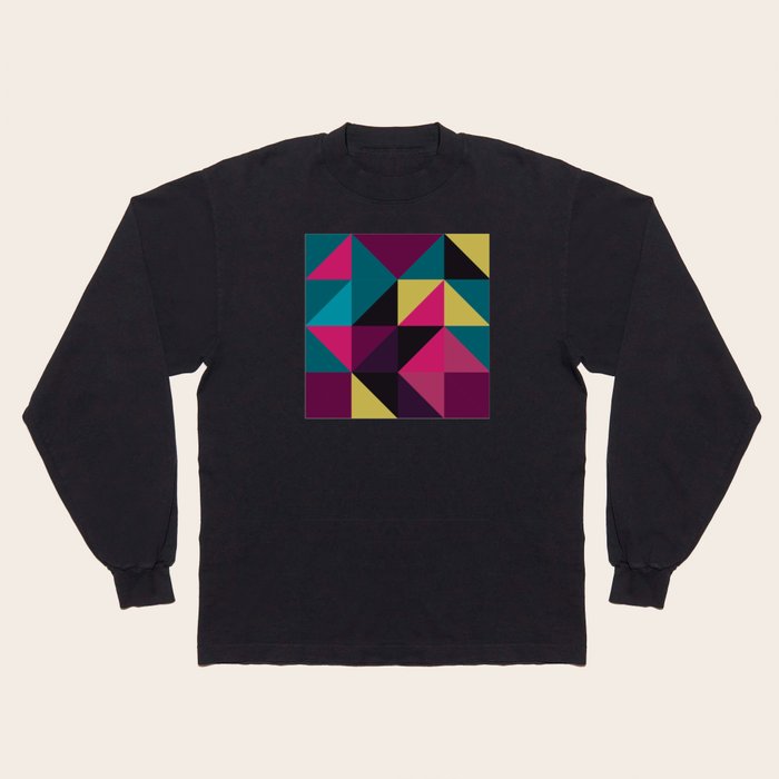 Triangle Shapes Texture Retro Style Purple Turquoise Yellow